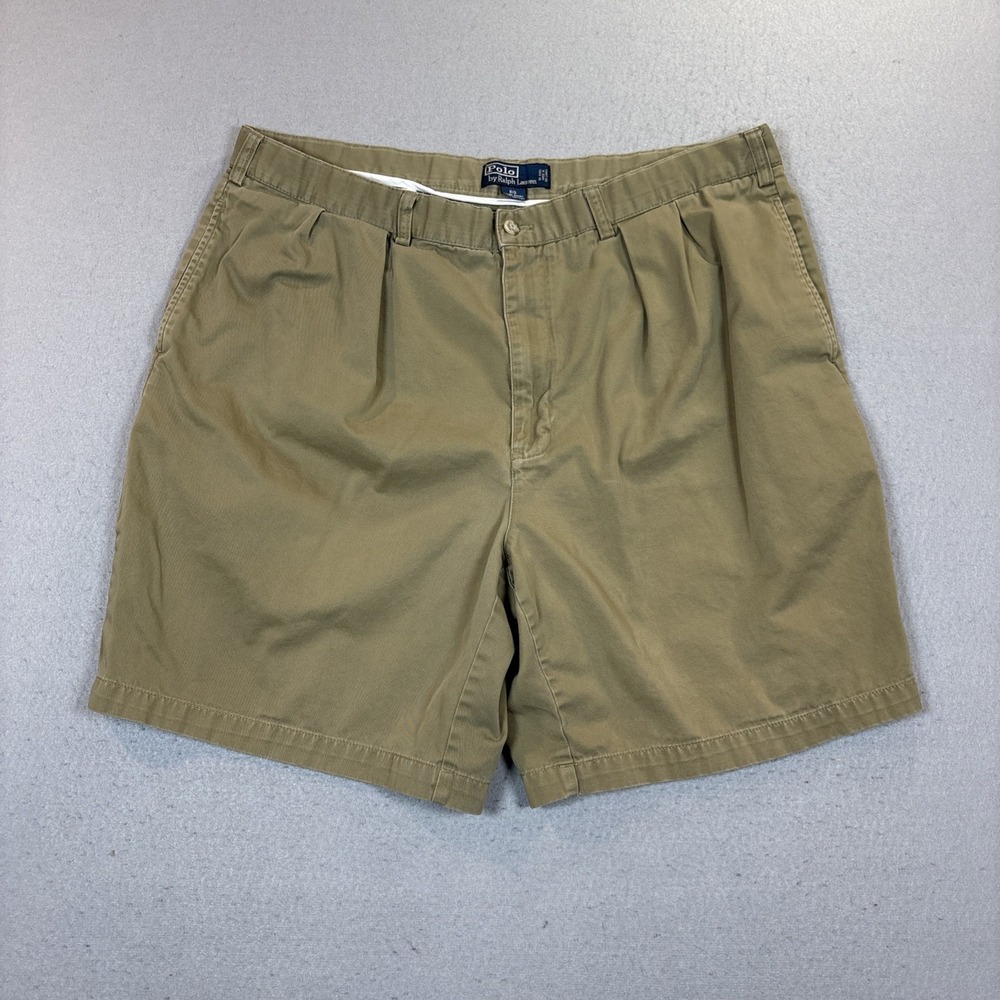 Polo‎ Ralph Lauren Tyler Shorts Chino Khaki 10 Inseam Pleated Cotton 42B
